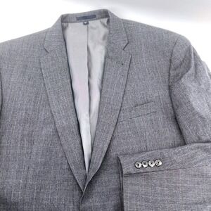 JOS A BANK 1905 Mens 46XL 40W Slim Fit‎ Plaid Wool Blazer Jacket Gray